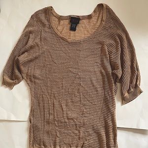 Torrid Size 0 (Plus Size) tan and gold shirt